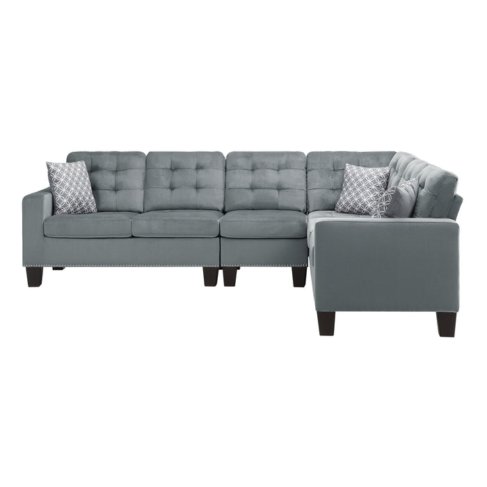 Lantana 2-Piece Reversible Sectional in Gray - 9957GY*SC