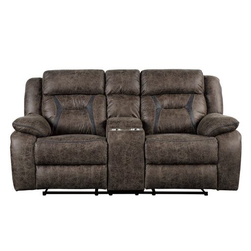 Madrona Hill Double Reclining Loveseat with Center Console in Brown - 9989DB-2 image