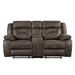 Madrona Hill Double Reclining Loveseat with Center Console in Brown - 9989DB-2 image