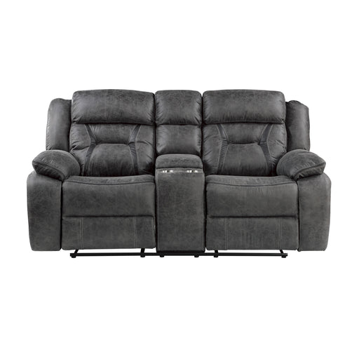 Madrona Hill Double Reclining Loveseat with Center Console in Gray - 9989GY-2 image