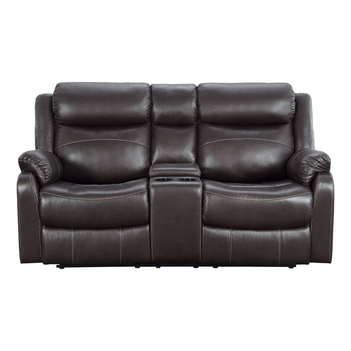 Yerba Double Lay Flat Reclining Loveseat with Center Console in Brown - 9990DB-2 image