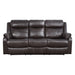 Yerba Double Lay Flat Reclining Sofa with Center Drop-Down Cup Holders in Brown - 9990DB-3 image