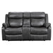 Yerba Double Lay Flat Reclining Loveseat with Center Console in Gray - 9990GY-2 image