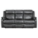 Yerba Double Lay Flat Reclining Sofa with Center Drop-Down Cup Holders in Gray - 9990GY-3 image