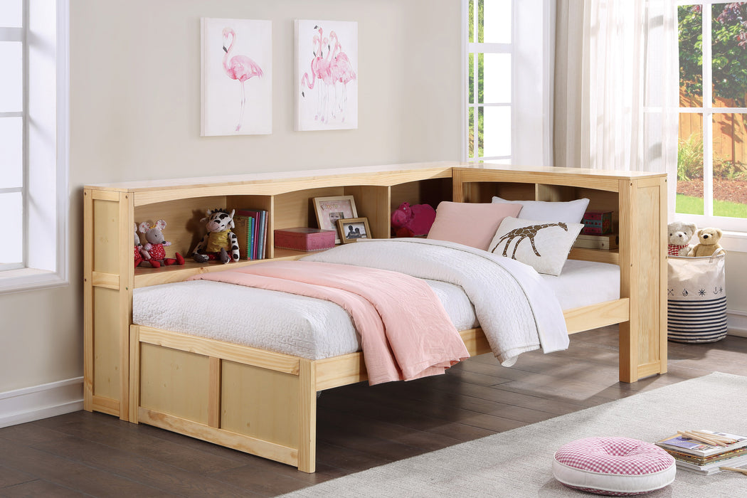 Bartly (3) Twin Bookcase Corner Bed in Natural - B2043BC-1BC*