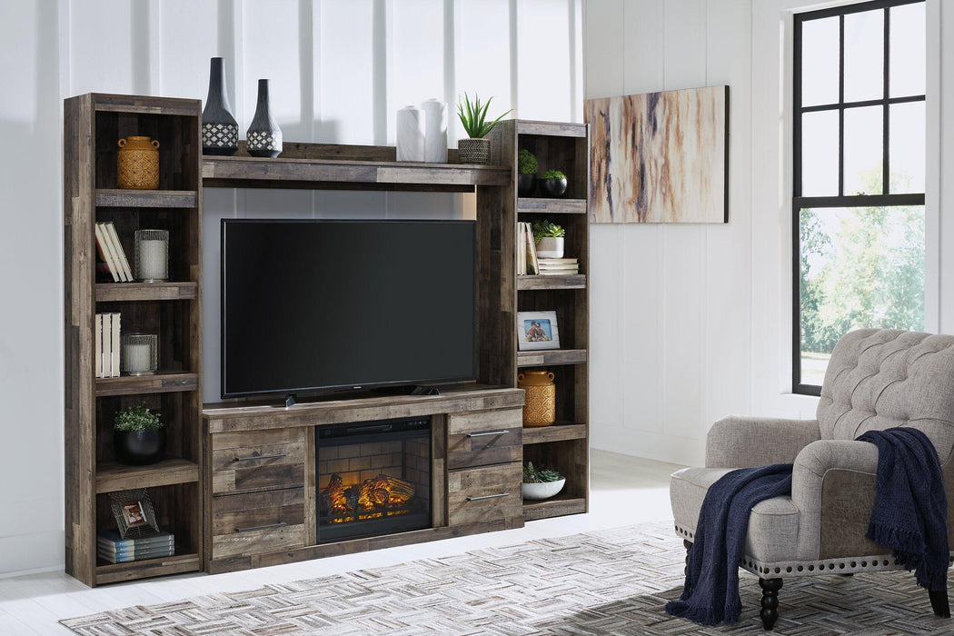 Derekson 4-Piece Entertainment Center with Electric Fireplace