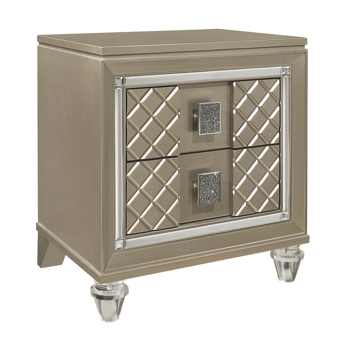 Loudon Nightstand in Gold/Silver/Champagne - B1515-4