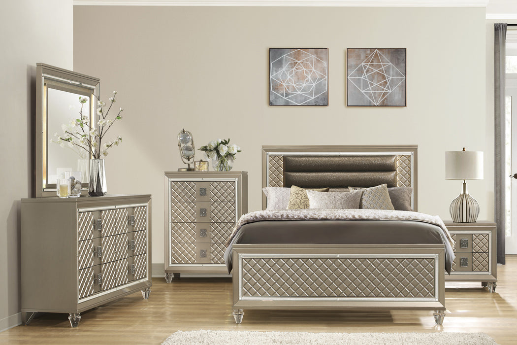 Loudon Full Platform Bed in Gold/Silver/Champagne - B1515F-1