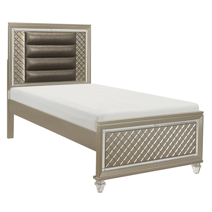 Loudon Twin Platform Bed in Gold/Silver/Champagne - B1515T-1