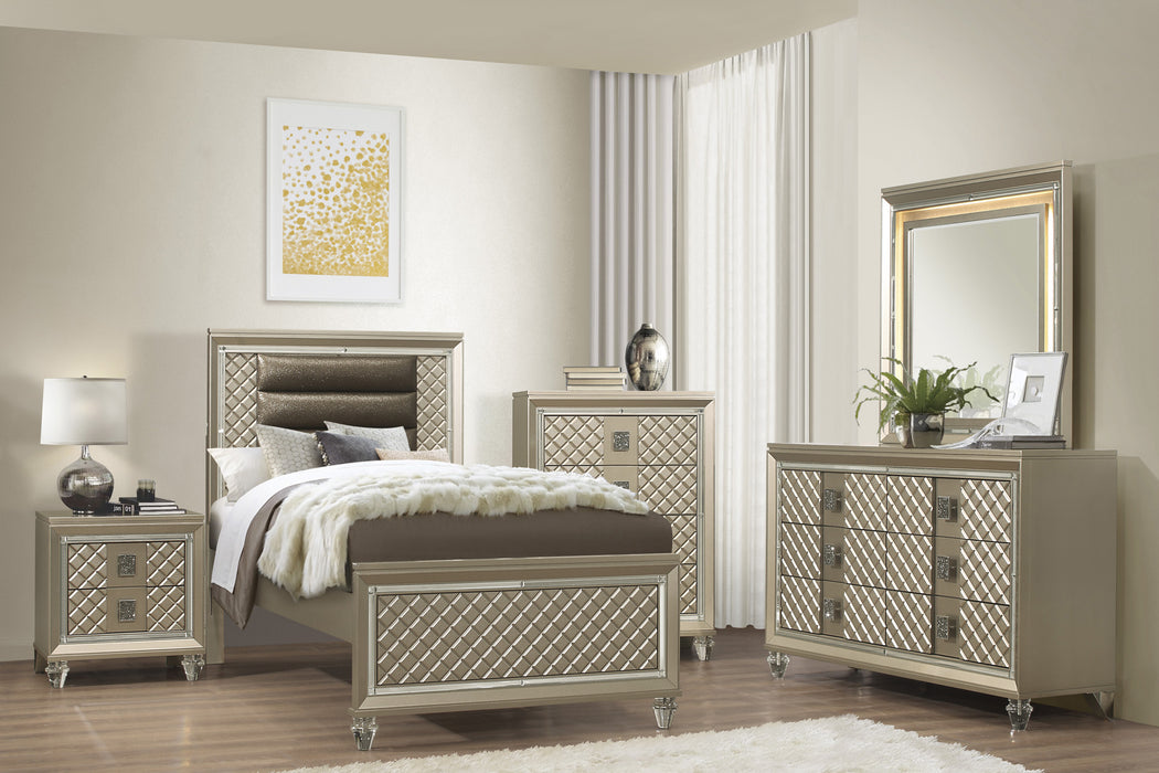 Loudon Twin Platform Bed in Gold/Silver/Champagne - B1515T-1