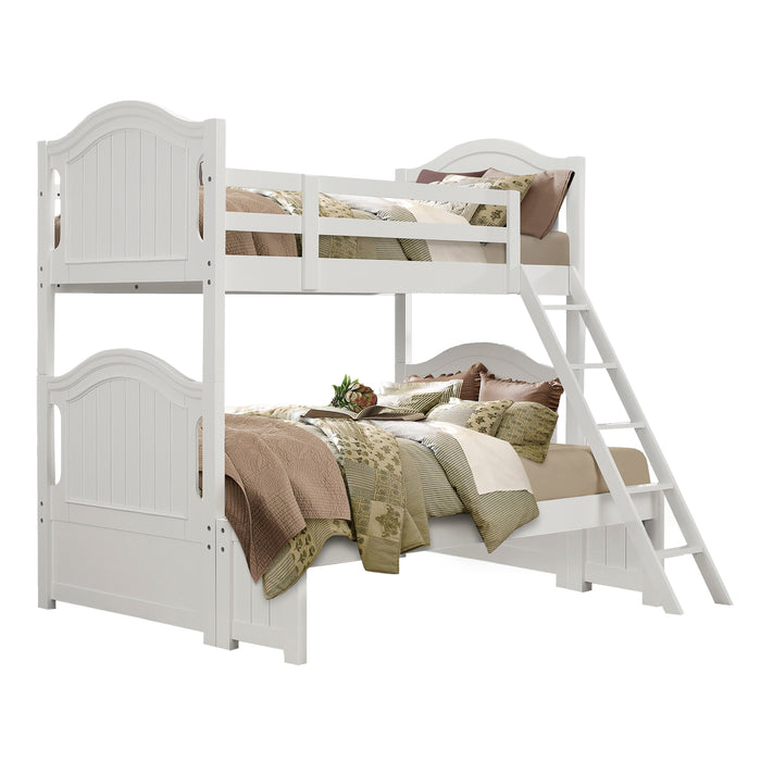 Clementine (5) Twin/Full Bunk Bed with Twin Trundle in White - B1799-1F*R