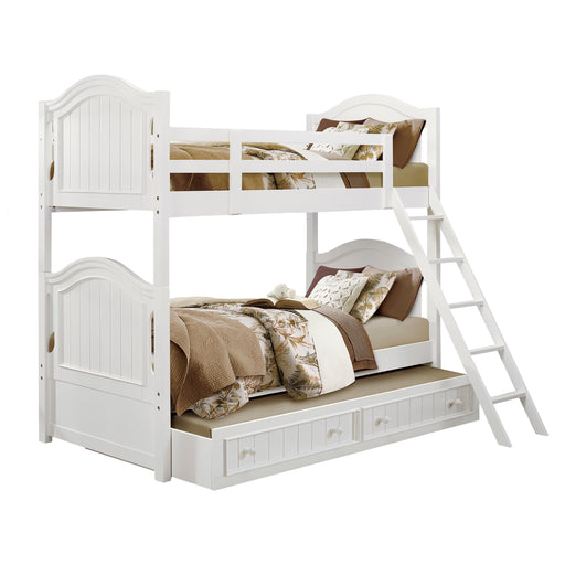 Clementine (4) Twin/Twin Bunk Bed with Twin Trundle in White - B1799-1*R image