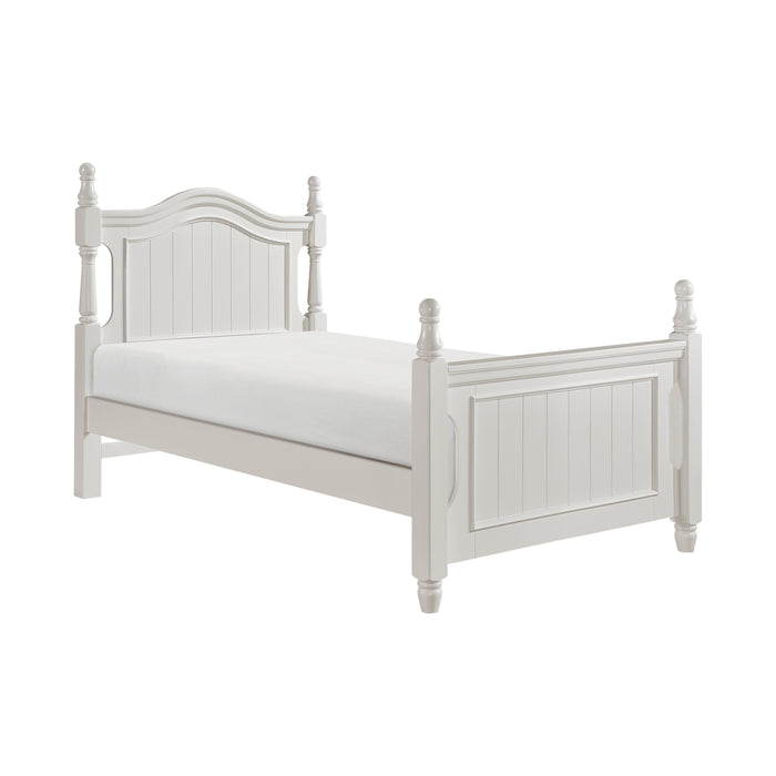 Clementine Twin Platform Bed with Twin Trundle in White - B1799T-1R