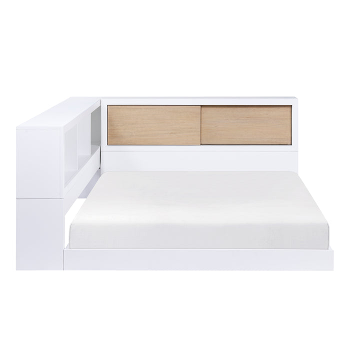 Asker (4) Full Bookcase Corner Bed in Brown/White - B2012BCF-1BC*