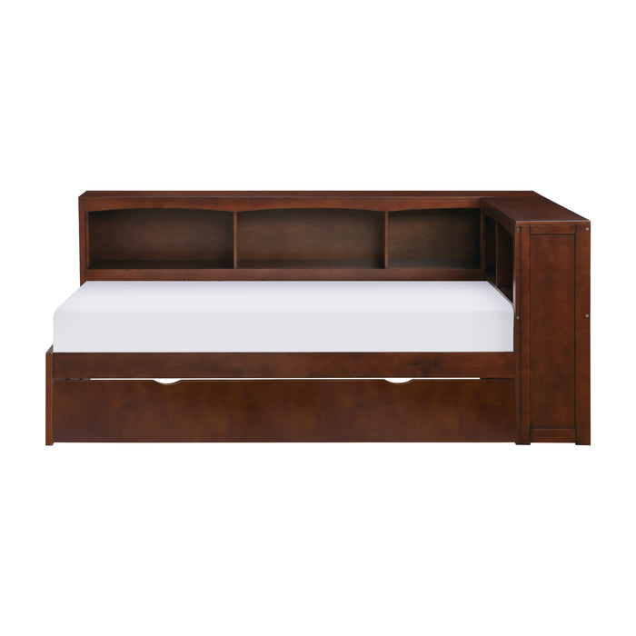 Rowe (4) Twin Bookcase Corner Bed with Twin Trundle in Cherry - B2013BCDC-1BCR*