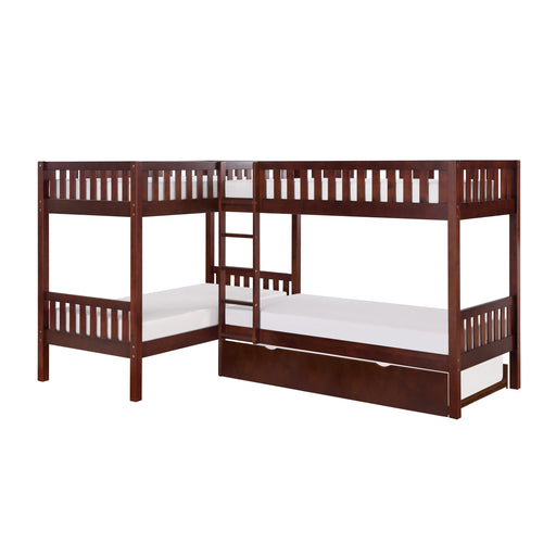 Rowe (4) Corner Bunk Bed with Twin Trundle in Cherry - B2013CNDC-1R* image