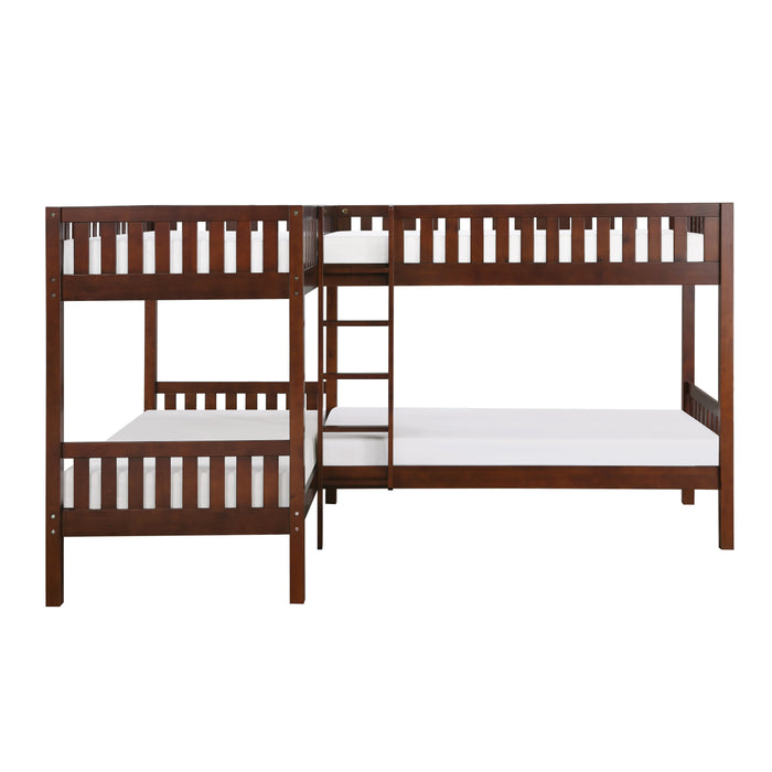 Rowe (3) Corner Bunk Bed in Cherry - B2013CNDC-1*