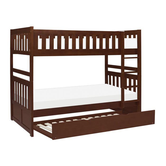 Rowe (4) Twin/Twin Bunk Bed with Twin Trundle in Cherry - B2013DC-1*R