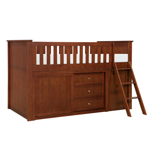 Rowe (5) Low Loft Bunk with Bookcase and Dresser in Natural/Pine - B2013LLDC-1*BCDR image