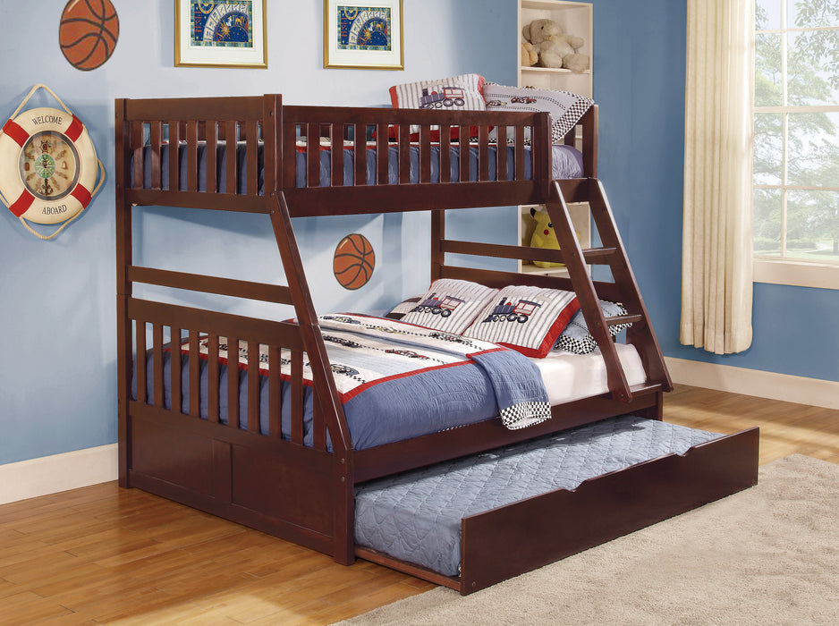 Rowe (4) Twin/Full Bunk Bed with Twin Trundle in Cherry - B2013TFDC-1*R