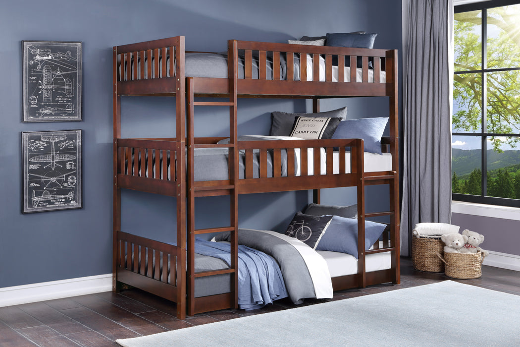 Rowe (3) Triple Bunk Bed in Cherry - B2013TTTDC-1*