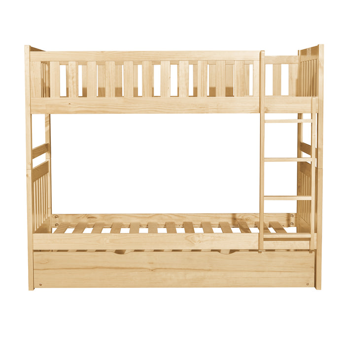 Bartly (4) Twin/Twin Bunk Bed with Twin Trundle in Natural - B2043-1*R