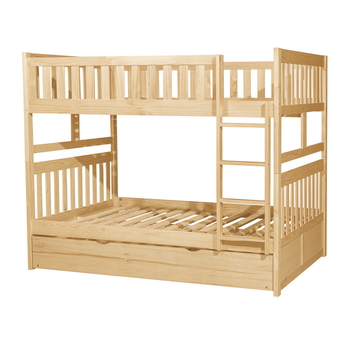 Bartly (4) Full/Full Bunk Bed with Twin Trundle in Natural - B2043FF-1*R