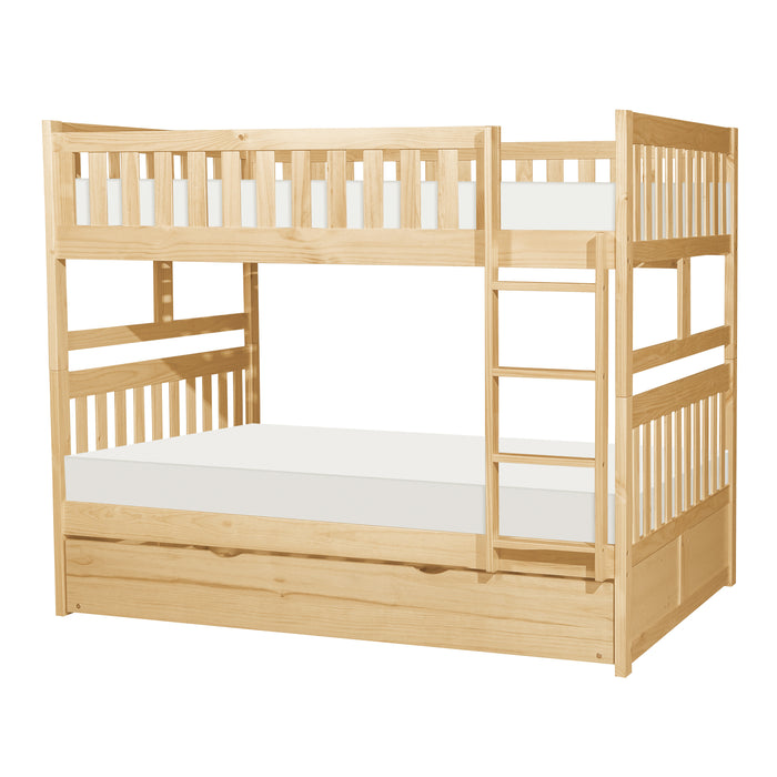 Bartly (4) Full/Full Bunk Bed with Twin Trundle in Natural - B2043FF-1*R image