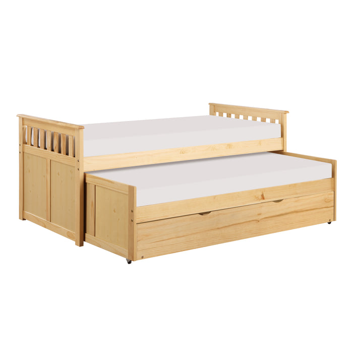 Bartly Twin/Twin Bed with Twin Trundle in Natural - B2043RT-1R