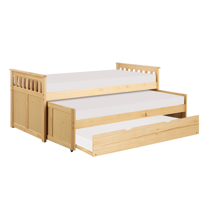 Bartly Twin/Twin Bed with Twin Trundle in Natural - B2043RT-1R