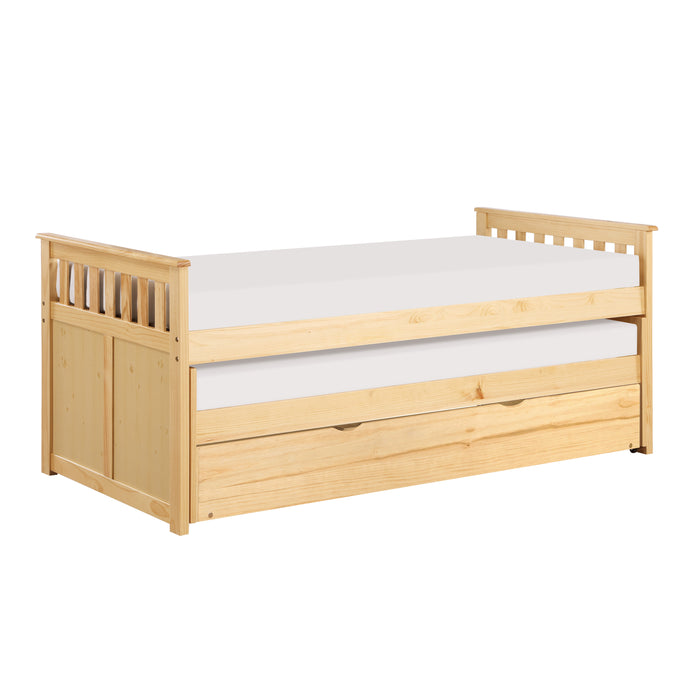 Bartly Twin/Twin Bed with Twin Trundle in Natural - B2043RT-1R