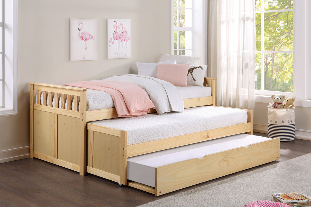 Bartly Twin/Twin Bed with Twin Trundle in Natural - B2043RT-1R