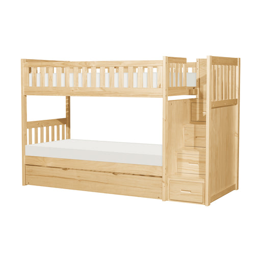 Bartly (5) Twin/Twin Step Bunk Bed with Twin Trundle in Natural - B2043SB-1*R image