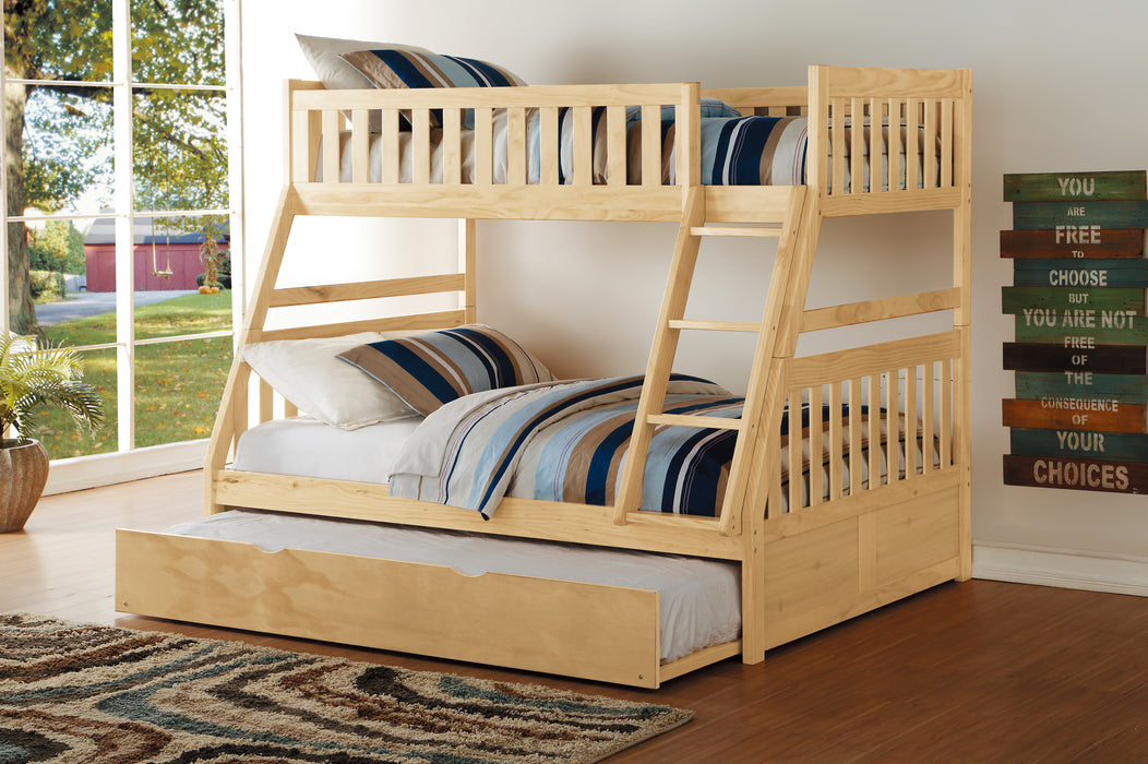 Bartly (4) Twin/Full Bunk Bed with Twin Trundle in Natural - B2043TF-1*R