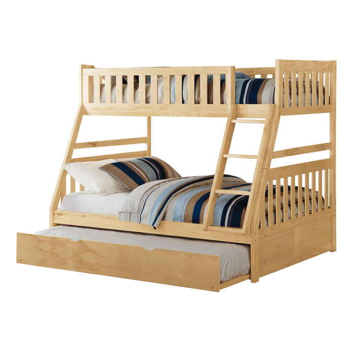 Bartly (4) Twin/Full Bunk Bed with Twin Trundle in Natural - B2043TF-1*R