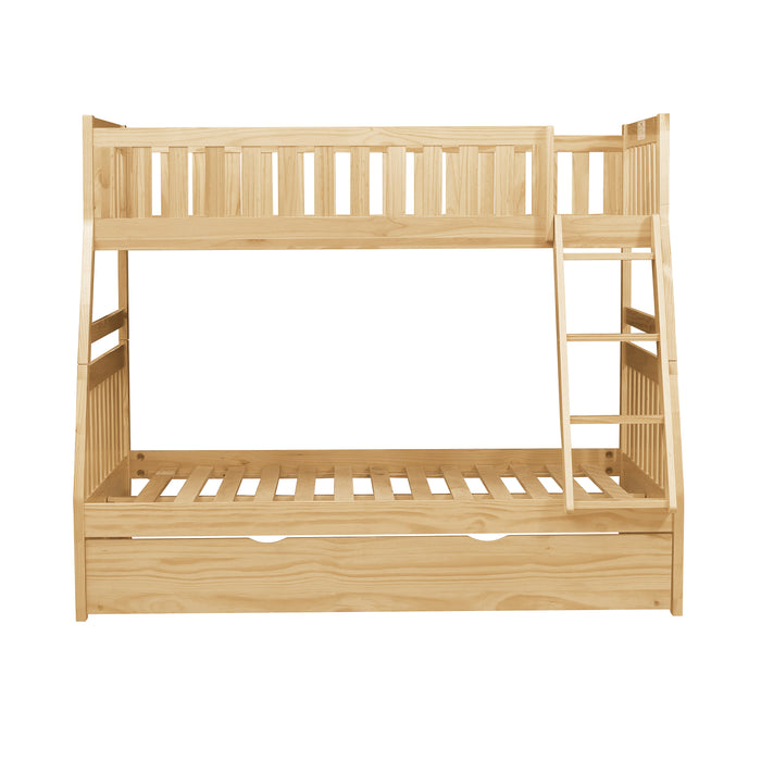 Bartly (4) Twin/Full Bunk Bed with Twin Trundle in Natural - B2043TF-1*R