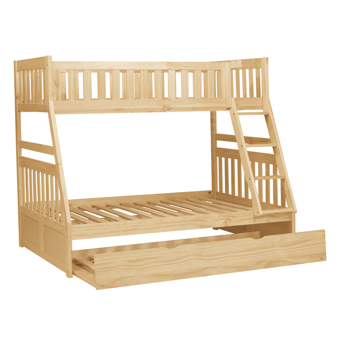 Bartly (4) Twin/Full Bunk Bed with Twin Trundle in Natural - B2043TF-1*R