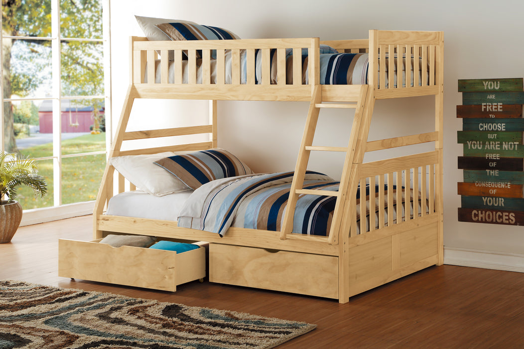 Bartly (4) Twin/Full Bunk Bed with Storage Boxes in Natural - B2043TF-1*T