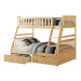 Bartly (4) Twin/Full Bunk Bed with Storage Boxes in Natural - B2043TF-1*T image