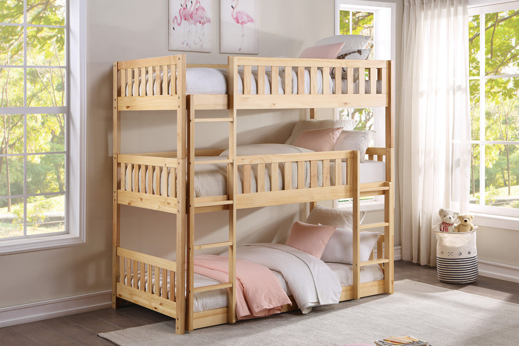 Bartly (3) Triple Bunk Bed in Natural - B2043TTT-1*