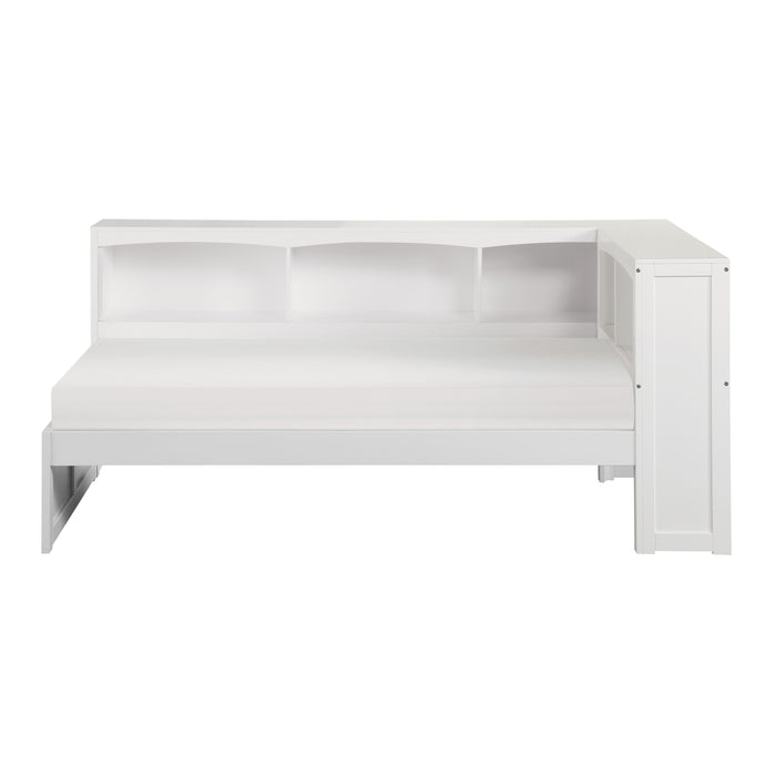 Galen (3) Twin Bookcase Corner Bed in White - B2053BCW-1BC*