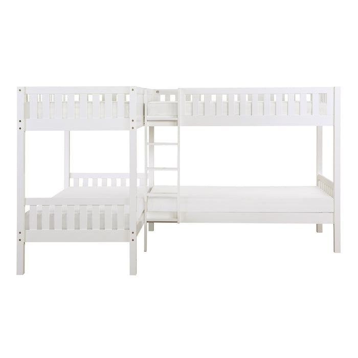 Galen (3) Corner Bunk Bed in White - B2053CNW-1*