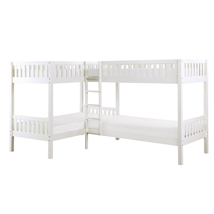 Galen (3) Corner Bunk Bed in White - B2053CNW-1* image