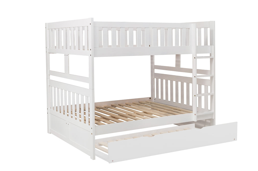 Galen (4) Full/Full Bunk Bed with Twin Trundle in White - B2053FFW-1*R