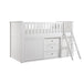 Galen (5) Low Loft Bunk with Bookcase and Dresser in White - B2053LLW-1*BCDR image