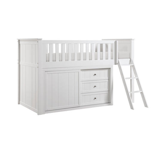 Galen (4) Low Loft Bunk with Dresser in White - B2053LLW-1*DR image