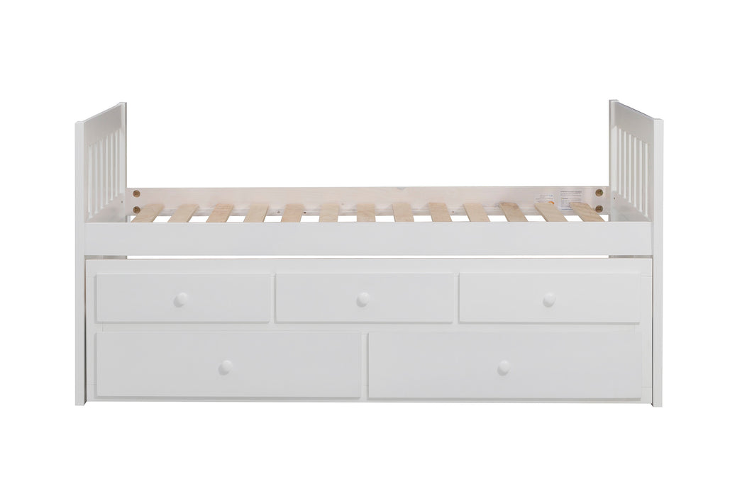 Galen (2) Twin/Twin Trundle Bed in White - B2053PRW-1*