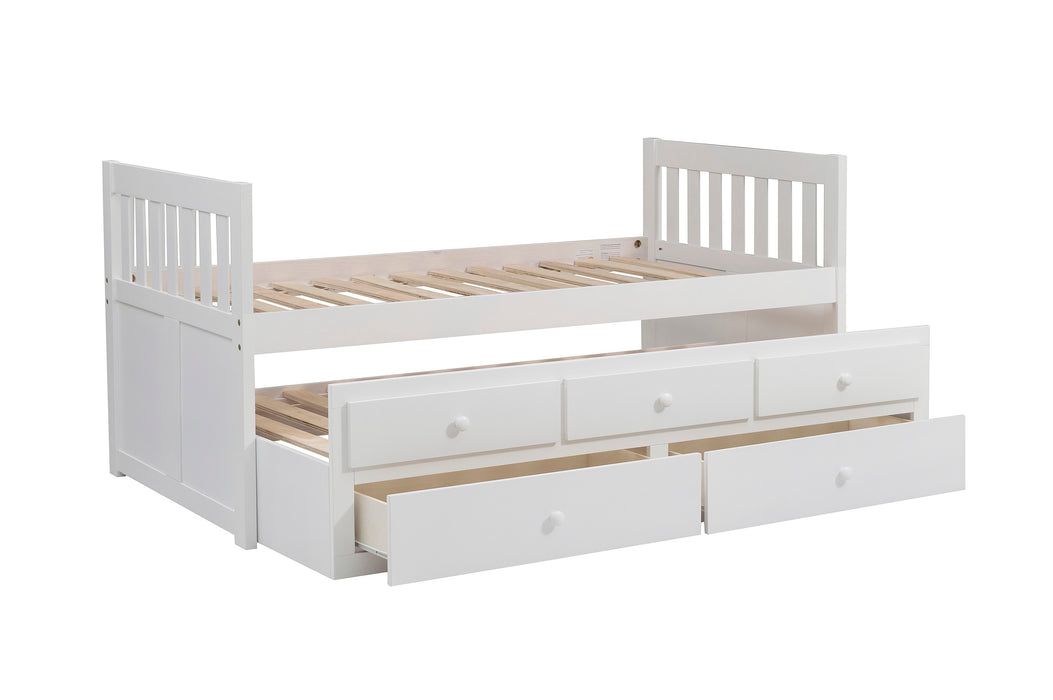 Galen (2) Twin/Twin Trundle Bed in White - B2053PRW-1*