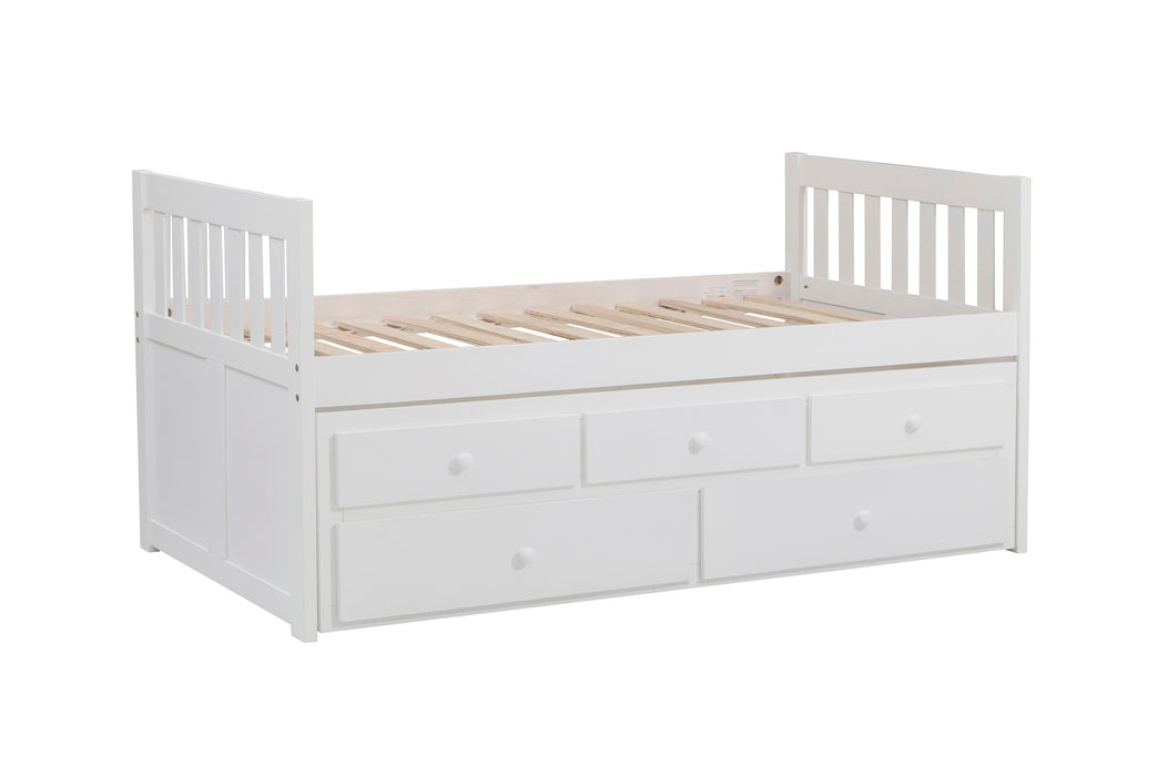 Galen (2) Twin/Twin Trundle Bed in White - B2053PRW-1*