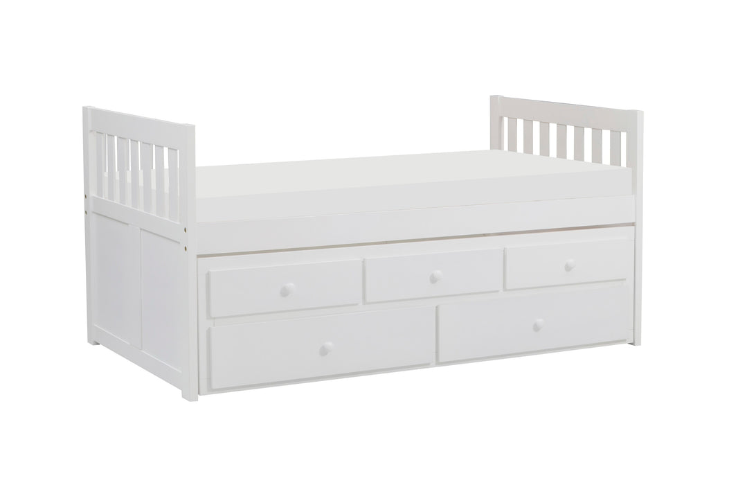 Galen (2) Twin/Twin Trundle Bed in White - B2053PRW-1*